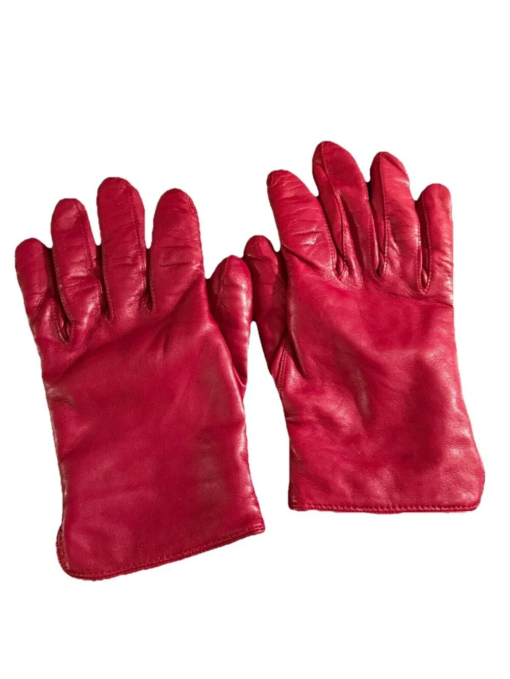 Coach Red Gloves Cashmere Lined Vintage Dress Gloves Size 8